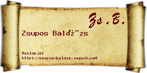 Zsupos Balázs névjegykártya