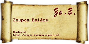 Zsupos Balázs névjegykártya